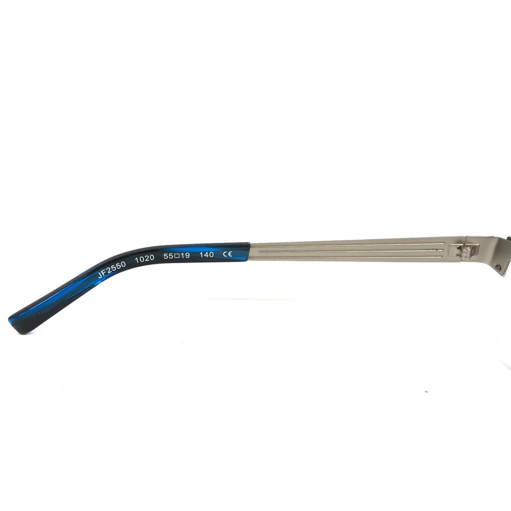 J.F. Rey Eyeglasses Frames JF2550 1020 Matte Silver Blue Tortoise 55-19-140